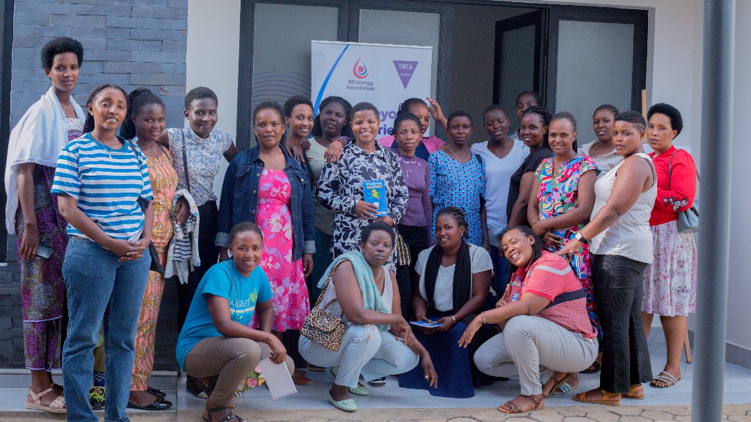 Young Women's Christian Association Group-photo after peer mentors training-in-Kicukiro-District
