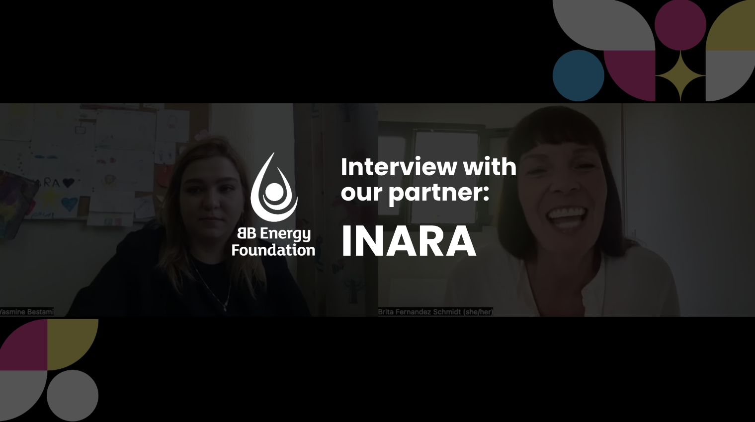 Title Page showing 'Interview with our partner INARA' and two women in conversation.
